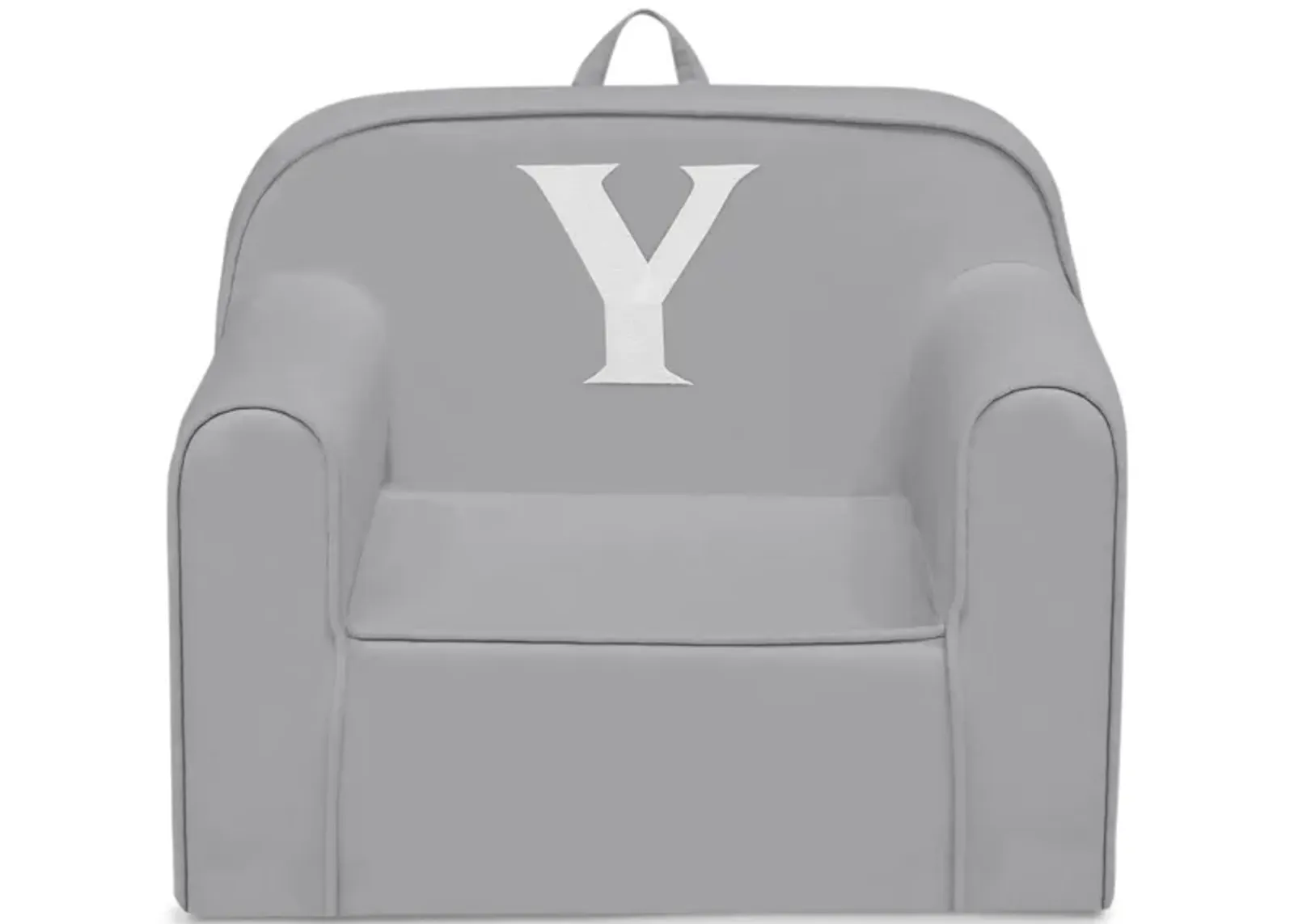 Cozee Monogrammed Chair Letter "Y" in Light Gray by Delta Children