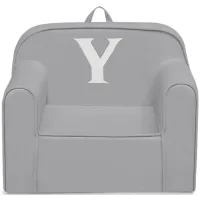 Cozee Monogrammed Chair Letter "Y" in Light Gray by Delta Children
