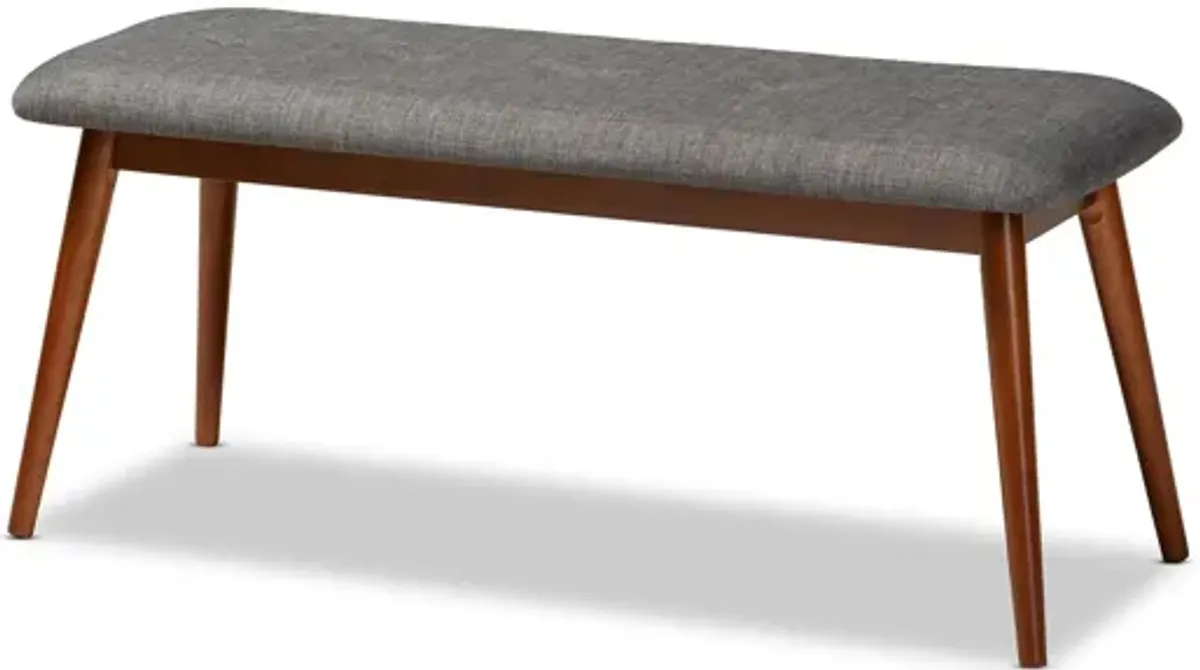 Flora II Fabric Upholstered Wood Bench