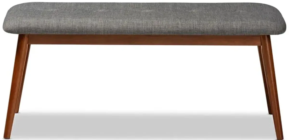 Flora II Fabric Upholstered Wood Bench in Gray by Wholesale Interiors