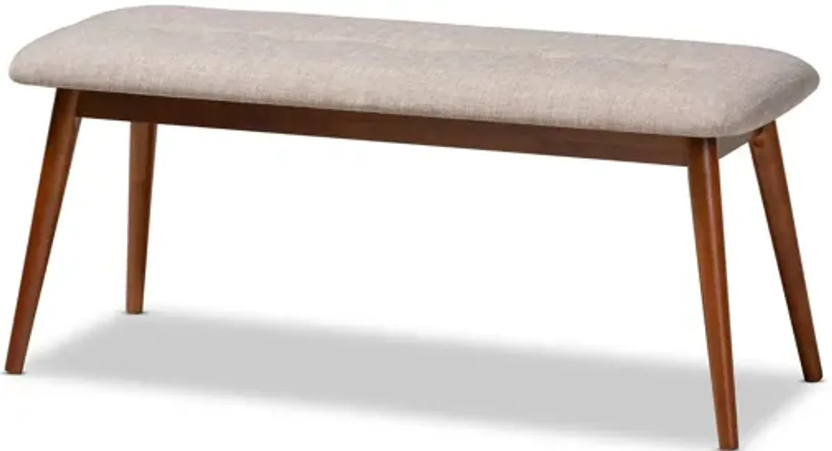 Flora II Fabric Upholstered Wood Bench