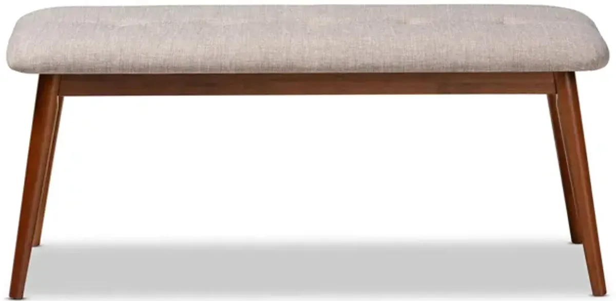 Flora II Fabric Upholstered Wood Bench in Light Gray by Wholesale Interiors