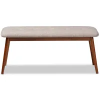 Flora II Fabric Upholstered Wood Bench in Light Gray by Wholesale Interiors