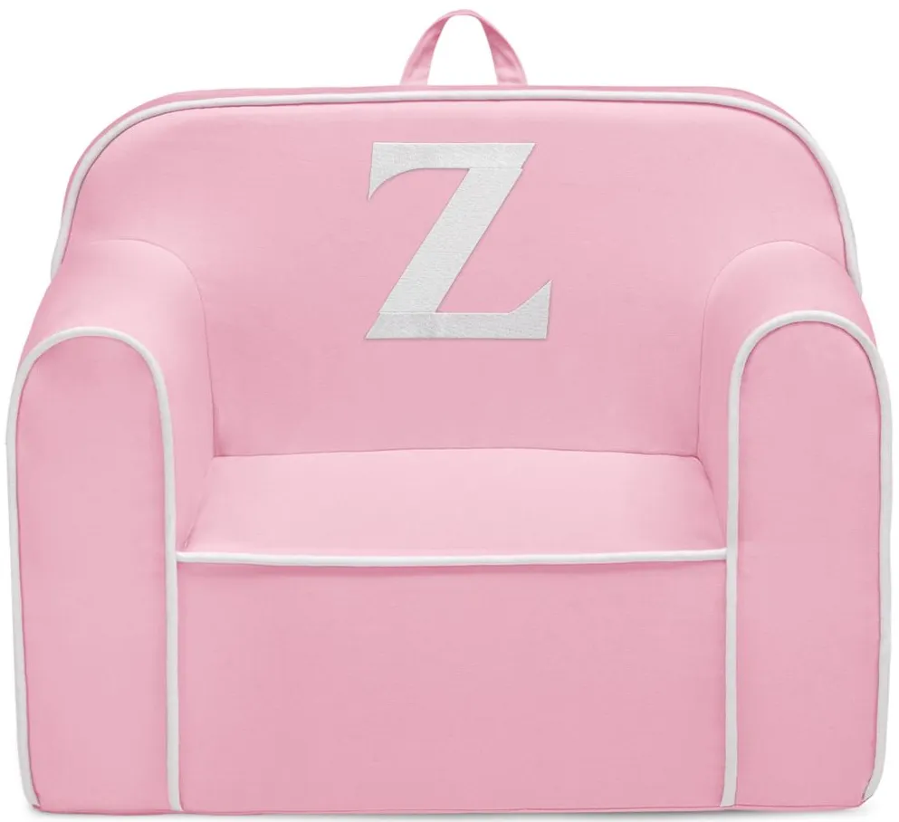 Cozee Monogrammed Chair Letter "Z" in Pink/White by Delta Children