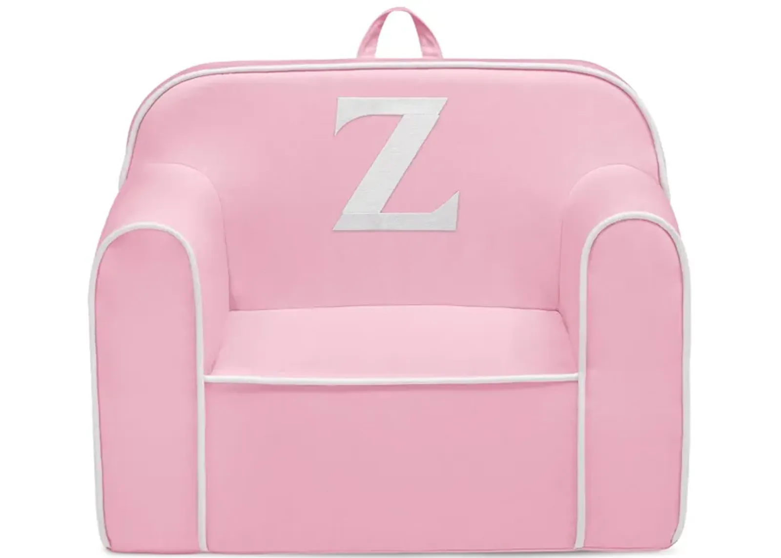 Cozee Monogrammed Chair Letter "Z" in Pink/White by Delta Children