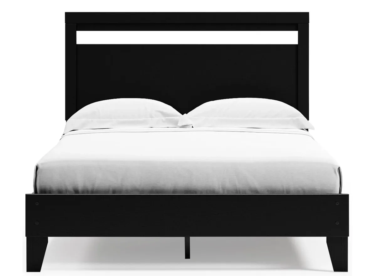 Finch Panel Bed in Black/Brown by Ashley Furniture