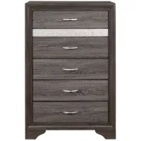 Griggs Bedroom Chest in Two-Tone Finish (Gray and Silver Glitter) by Homelegance