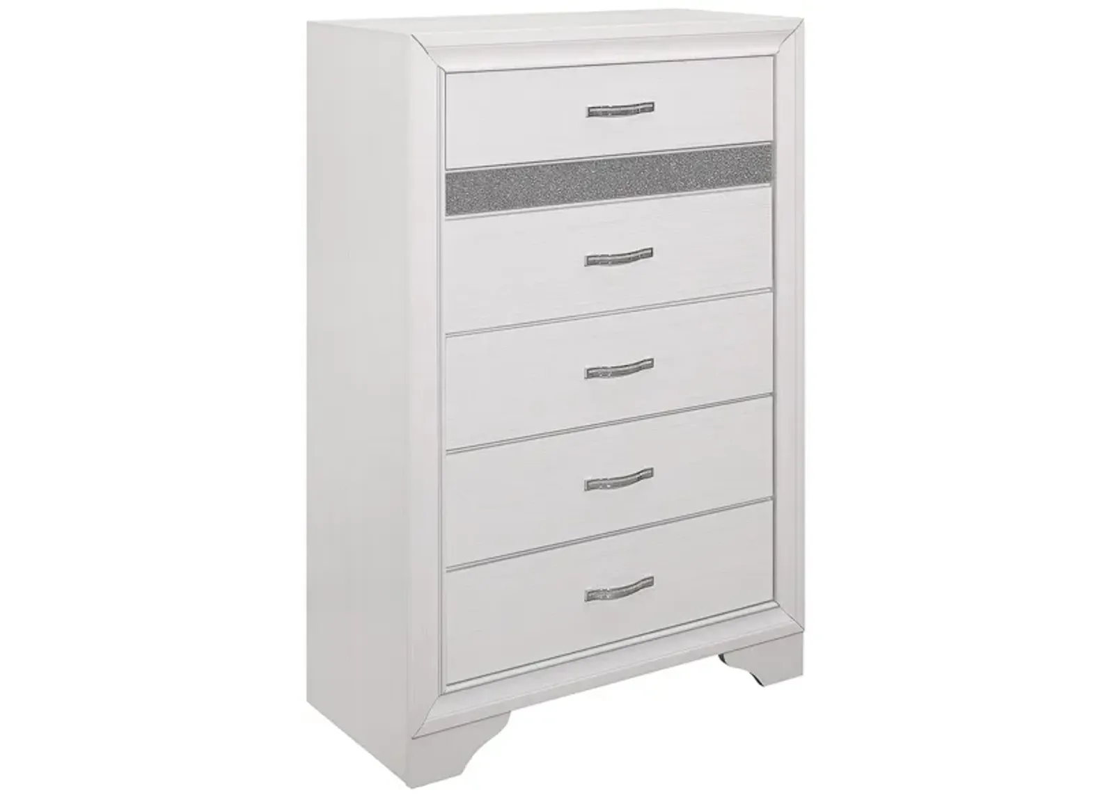 Griggs Bedroom Chest in Two-Tone Finish: (White and Silver Glitter) by Homelegance