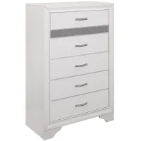 Griggs Bedroom Chest in Two-Tone Finish: (White and Silver Glitter) by Homelegance
