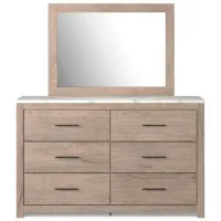 Senniberg Dresser and Mirror in Light Brown/White by Ashley Furniture