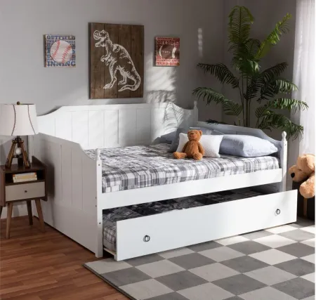 Millie Daybed with Trundle in White by Wholesale Interiors