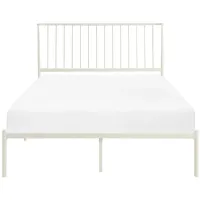 Fawn Full Metal Platform Bed in White by Homelegance