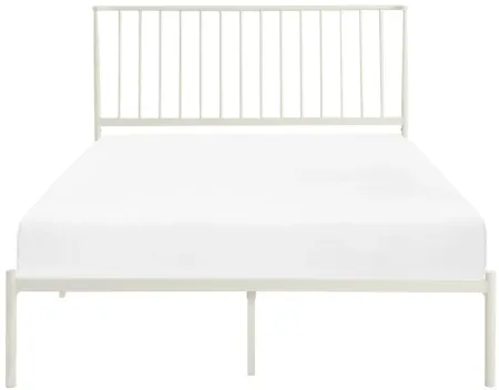 Fawn Full Metal Platform Bed in White by Homelegance