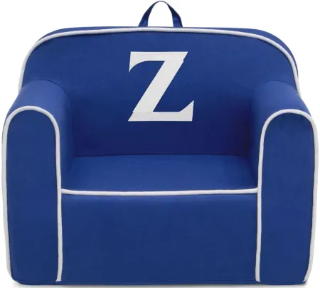 Cozee Monogrammed Chair Letter "Z" in Navy/White by Delta Children