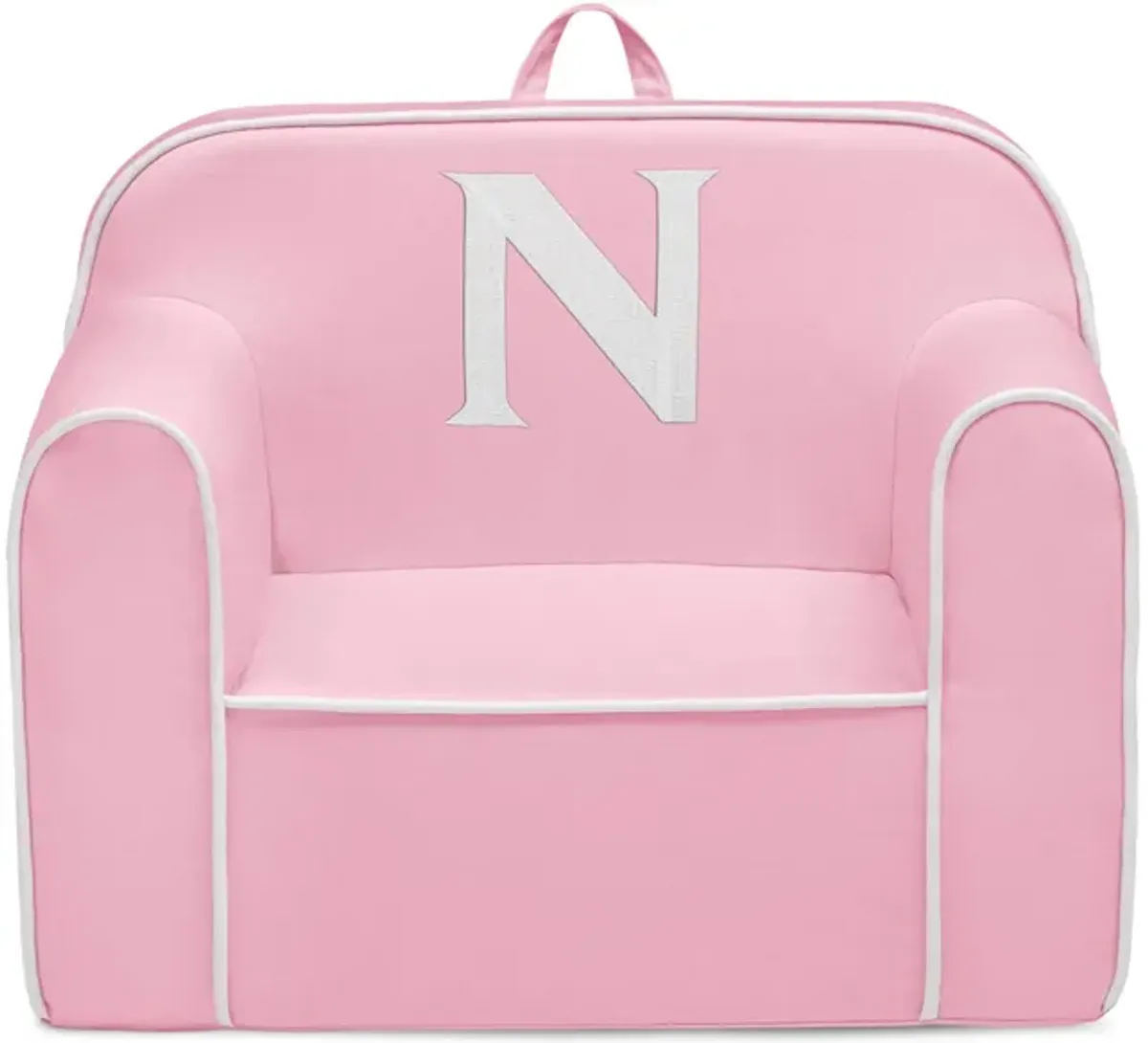 Cozee Monogrammed Chair Letter "N" in Pink/White by Delta Children