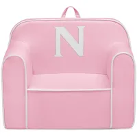 Cozee Monogrammed Chair Letter "N" in Pink/White by Delta Children