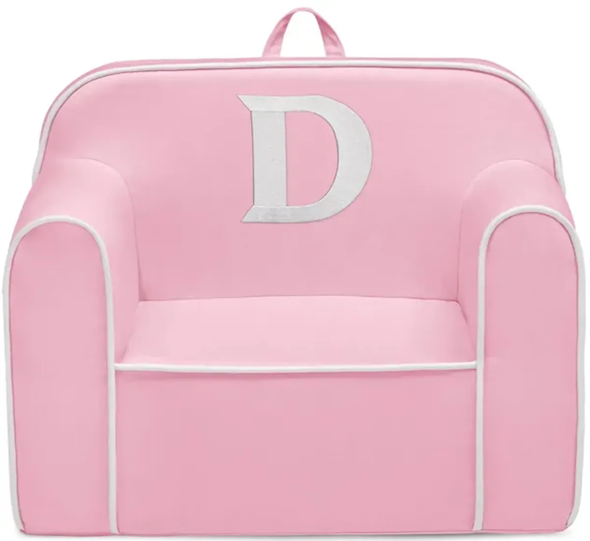 Cozee Monogrammed Chair Letter "D" in Pink/White by Delta Children