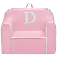 Cozee Monogrammed Chair Letter "D" in Pink/White by Delta Children