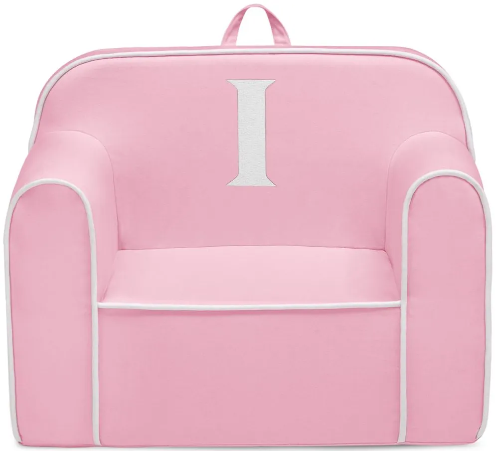 Cozee Monogrammed Chair Letter "I" in Pink/White by Delta Children