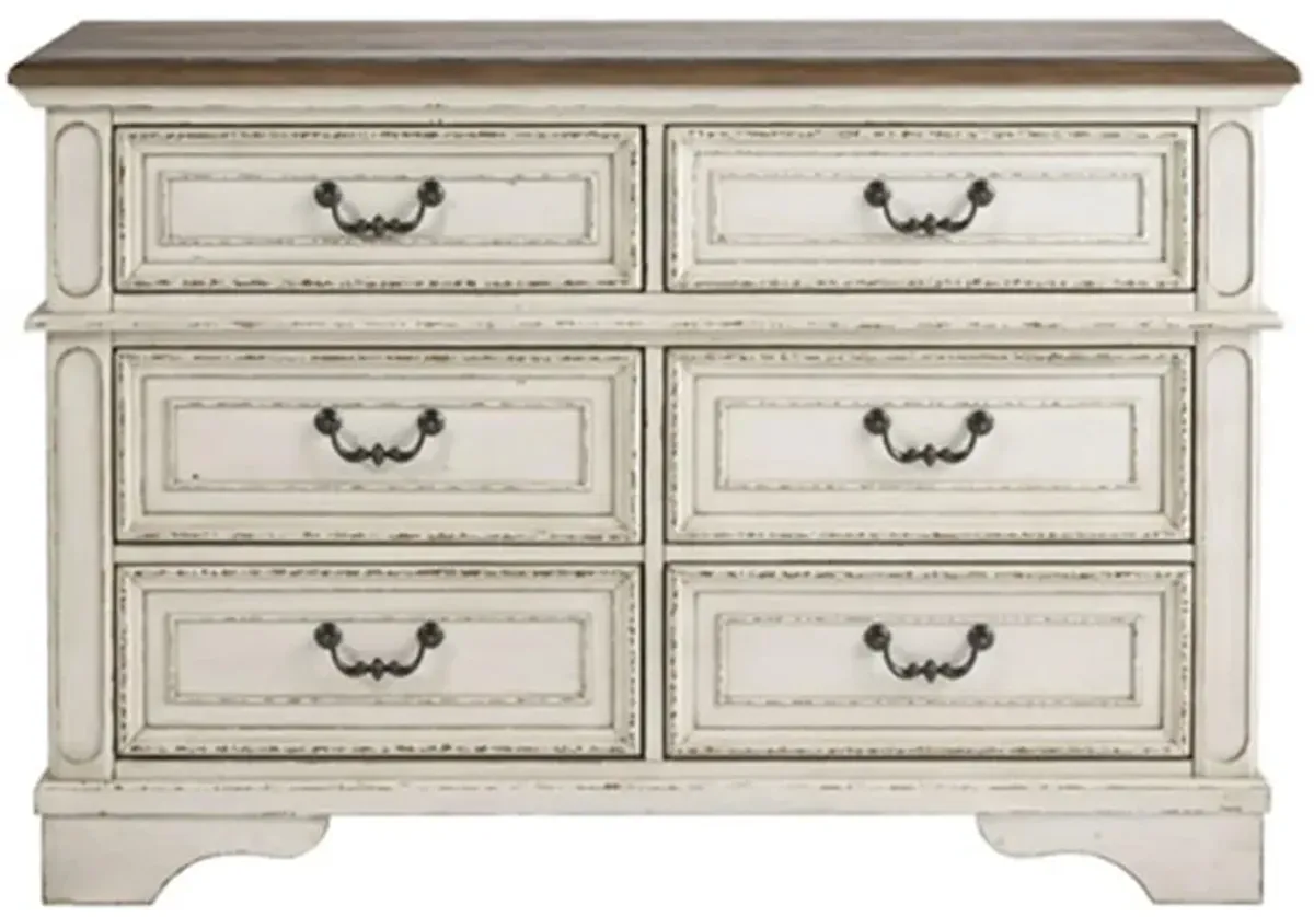 Libbie 6 Drawer Bedroom Dresser in Chipped White by Ashley Furniture