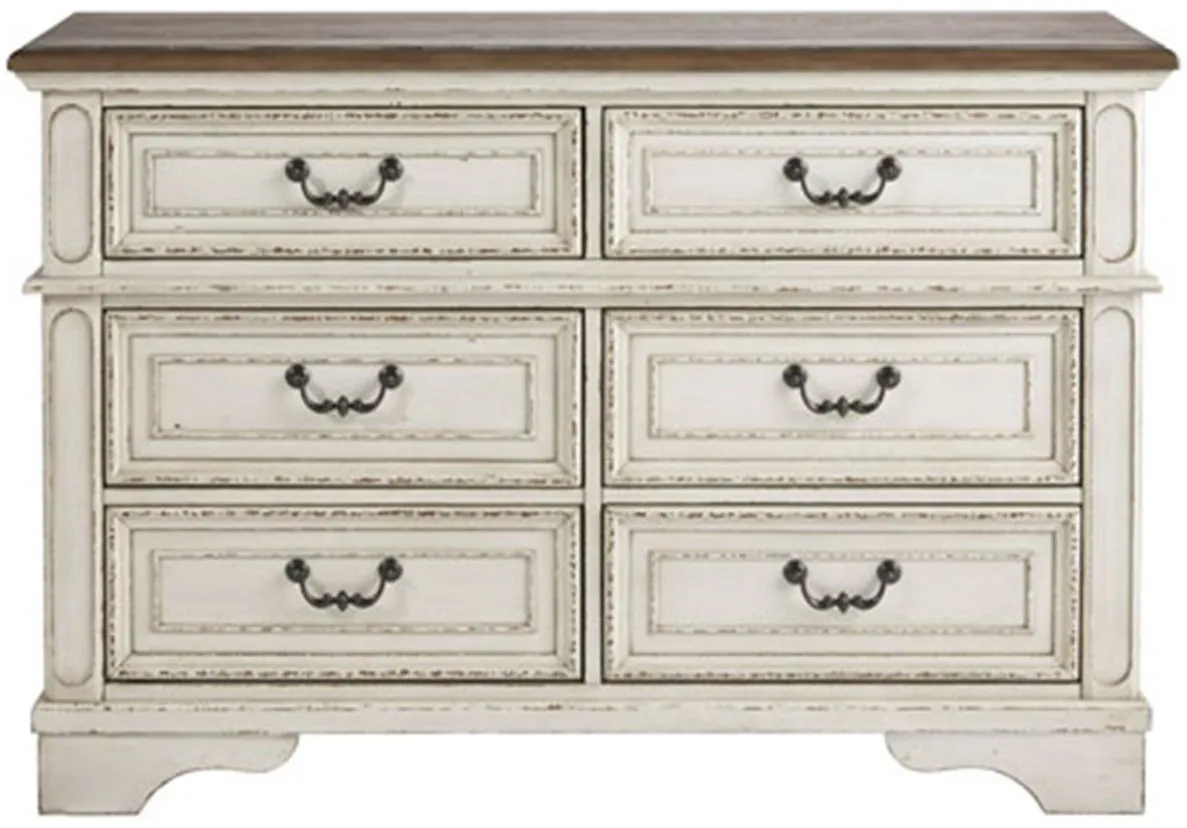 Libbie 6 Drawer Bedroom Dresser in Chipped White by Ashley Furniture