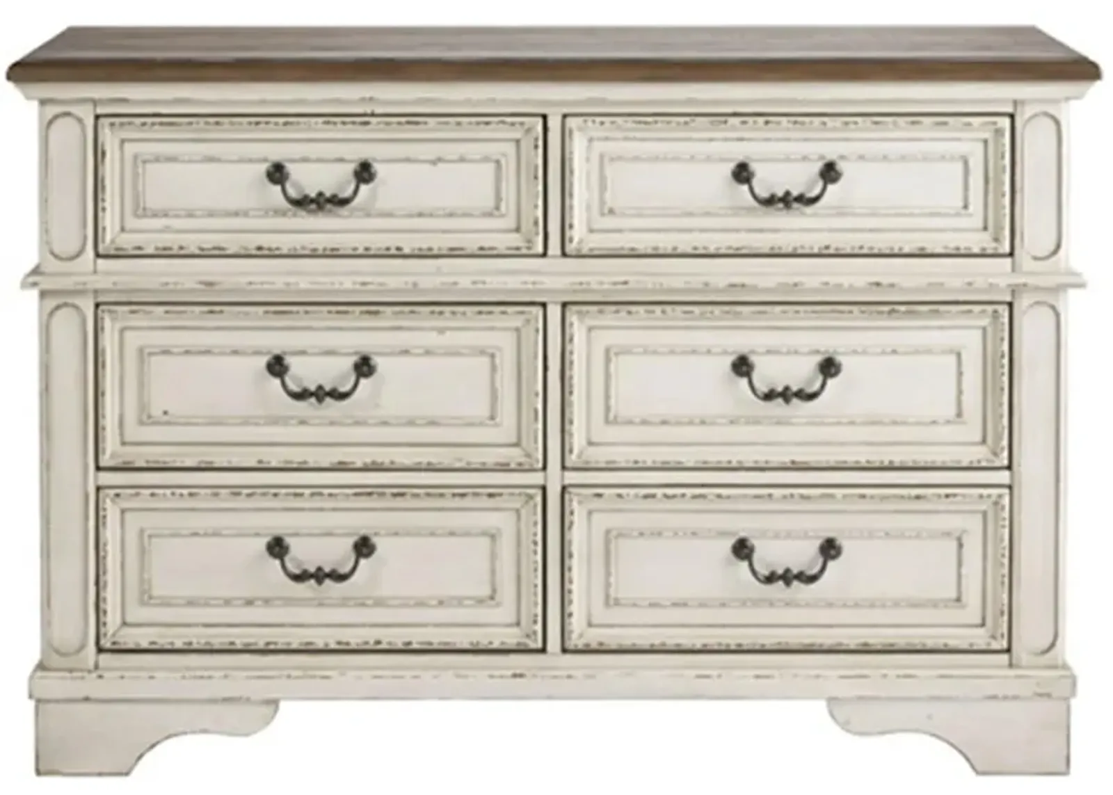 Libbie 6 Drawer Bedroom Dresser in Chipped White by Ashley Furniture