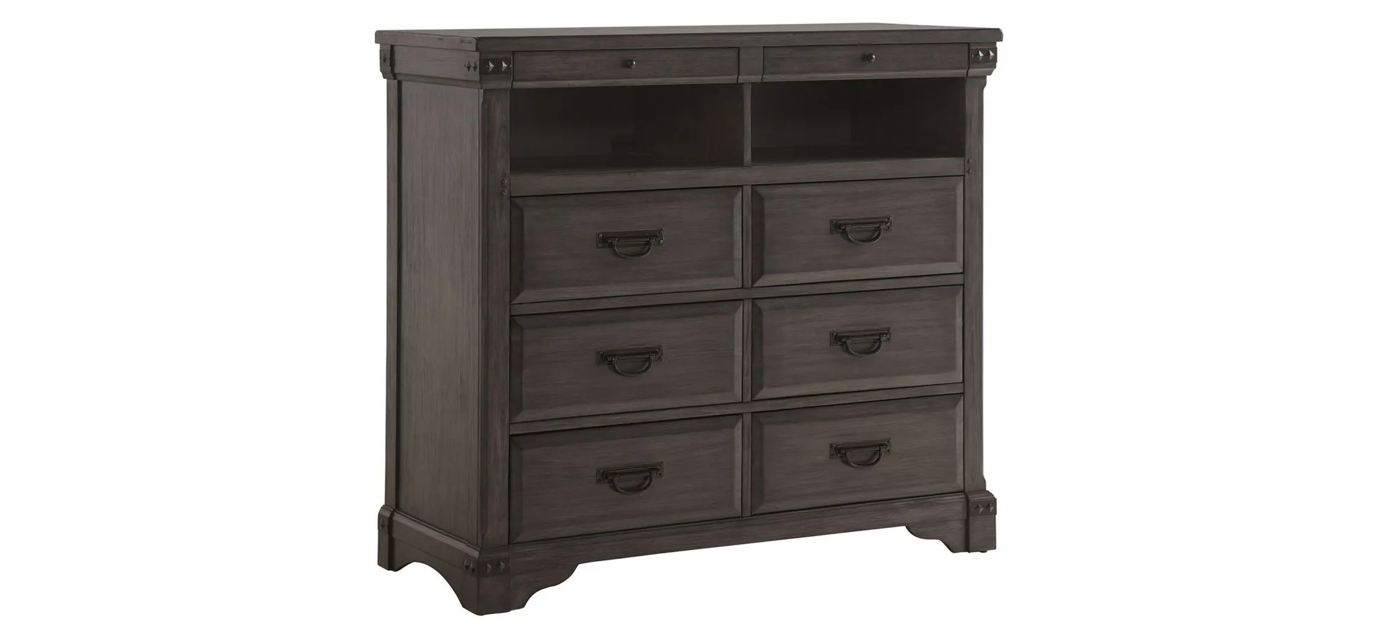 Larchmont Media Chest in Brushed Antique Gray by Avalon Furniture