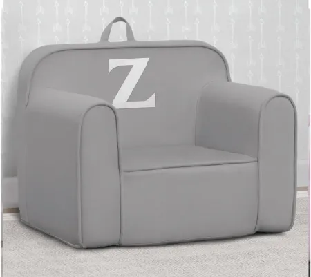 Cozee Monogrammed Chair Letter "Z" in Light Gray by Delta Children