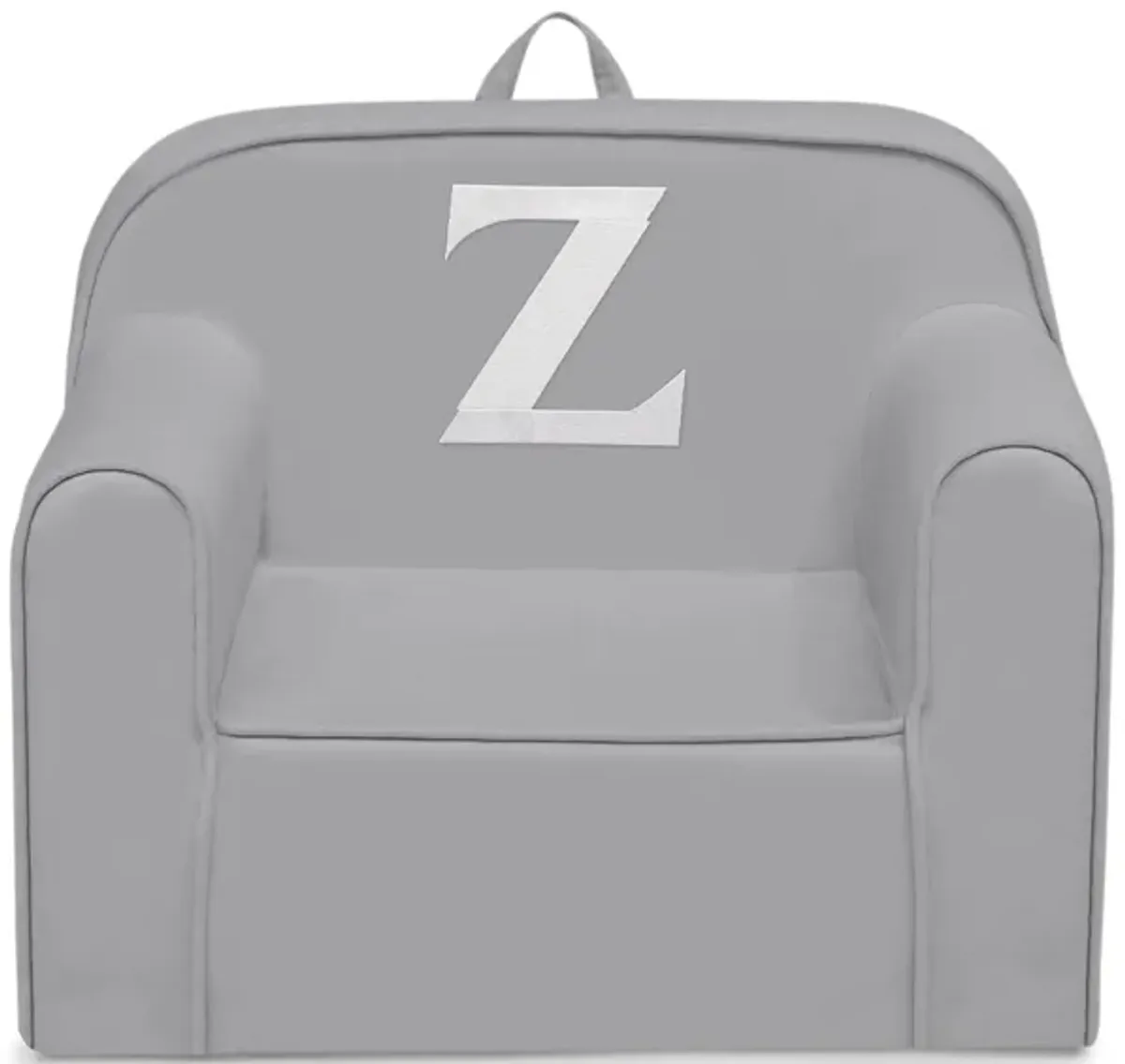 Cozee Monogrammed Chair Letter "Z" in Light Gray by Delta Children