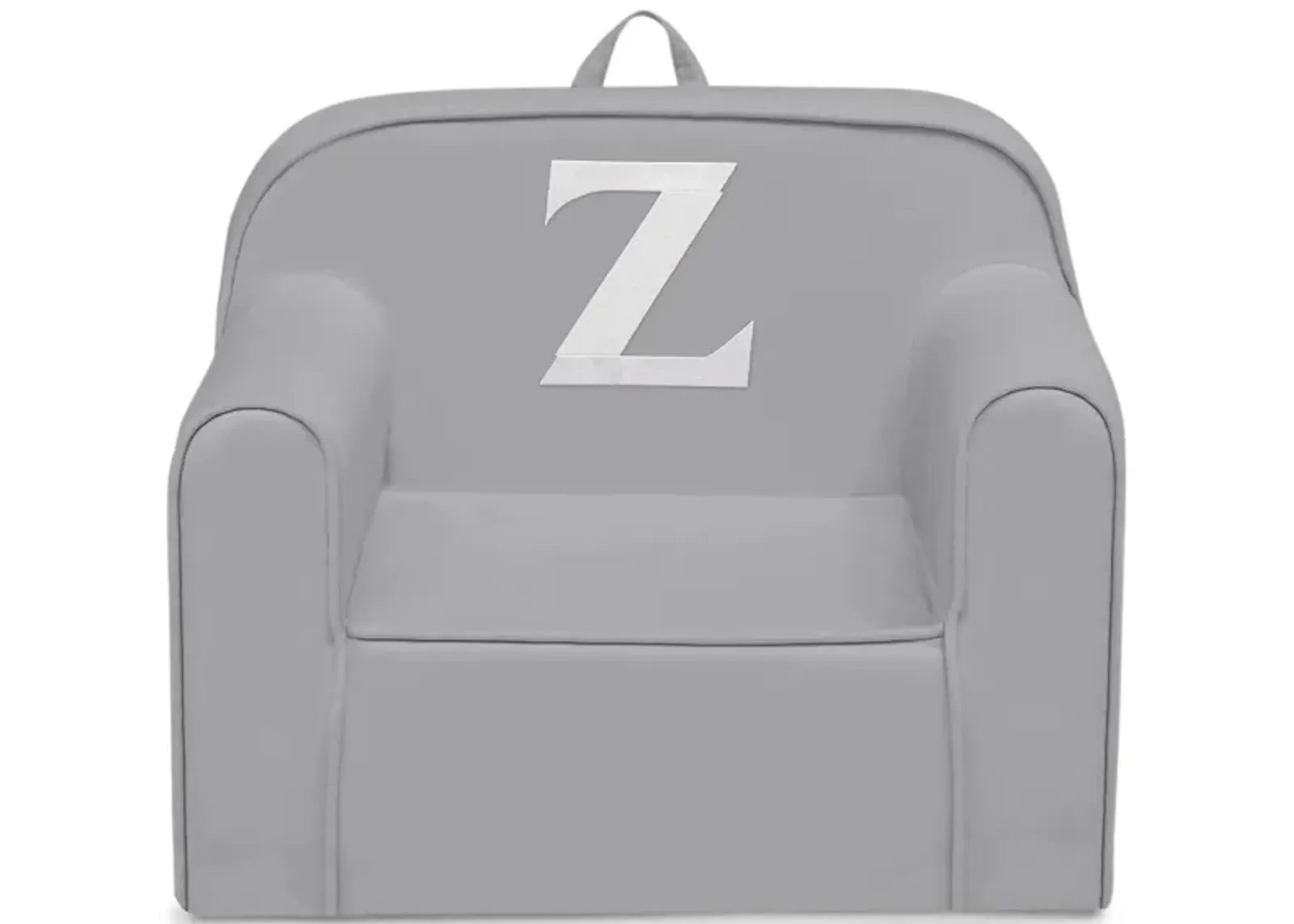 Cozee Monogrammed Chair Letter "Z" in Light Gray by Delta Children