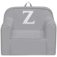 Cozee Monogrammed Chair Letter "Z" in Light Gray by Delta Children