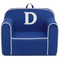 Cozee Monogrammed Chair Letter "D" in Navy/White by Delta Children