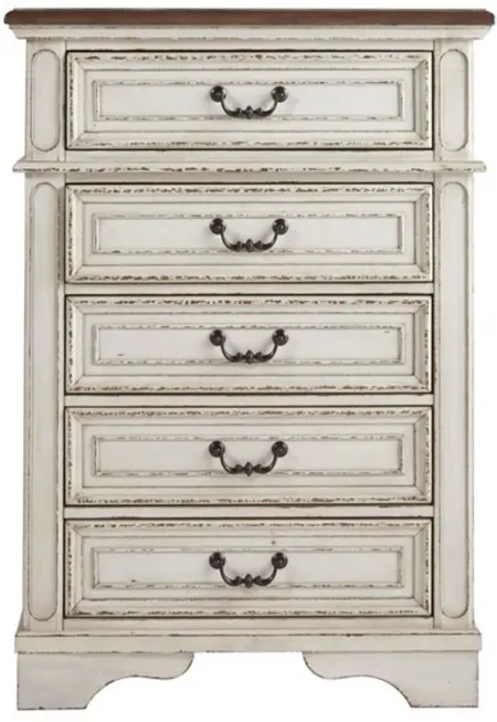 Libbie Small Bedroom Chest in Chipped White by Ashley Furniture