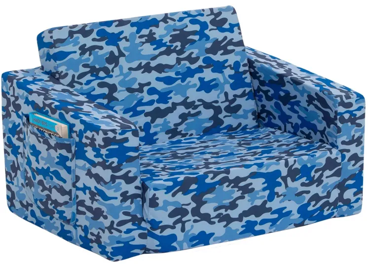 Cozee Flip Out Kids Chair by Delta Children in Blue Camo by Delta Children