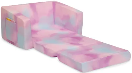 Cozee Flip Out Kids Chair by Delta Children in Pink Tie Dye by Delta Children