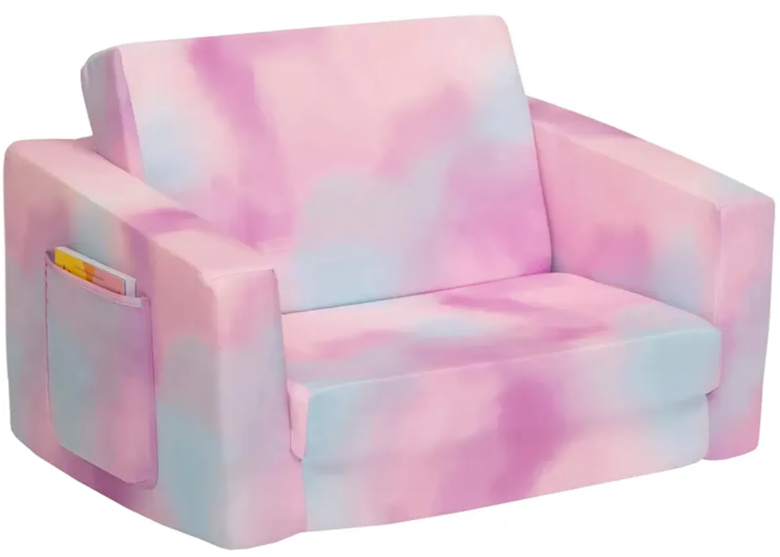 Cozee Flip Out Kids Chair by Delta Children in Pink Tie Dye by Delta Children