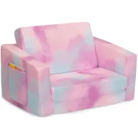 Cozee Flip Out Kids Chair by Delta Children in Pink Tie Dye by Delta Children