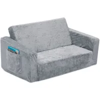 Serta Perfect Sleeper Extra Wide Kids Convertible Sofa to Lounger by Delta Children in Gray by Delta Children