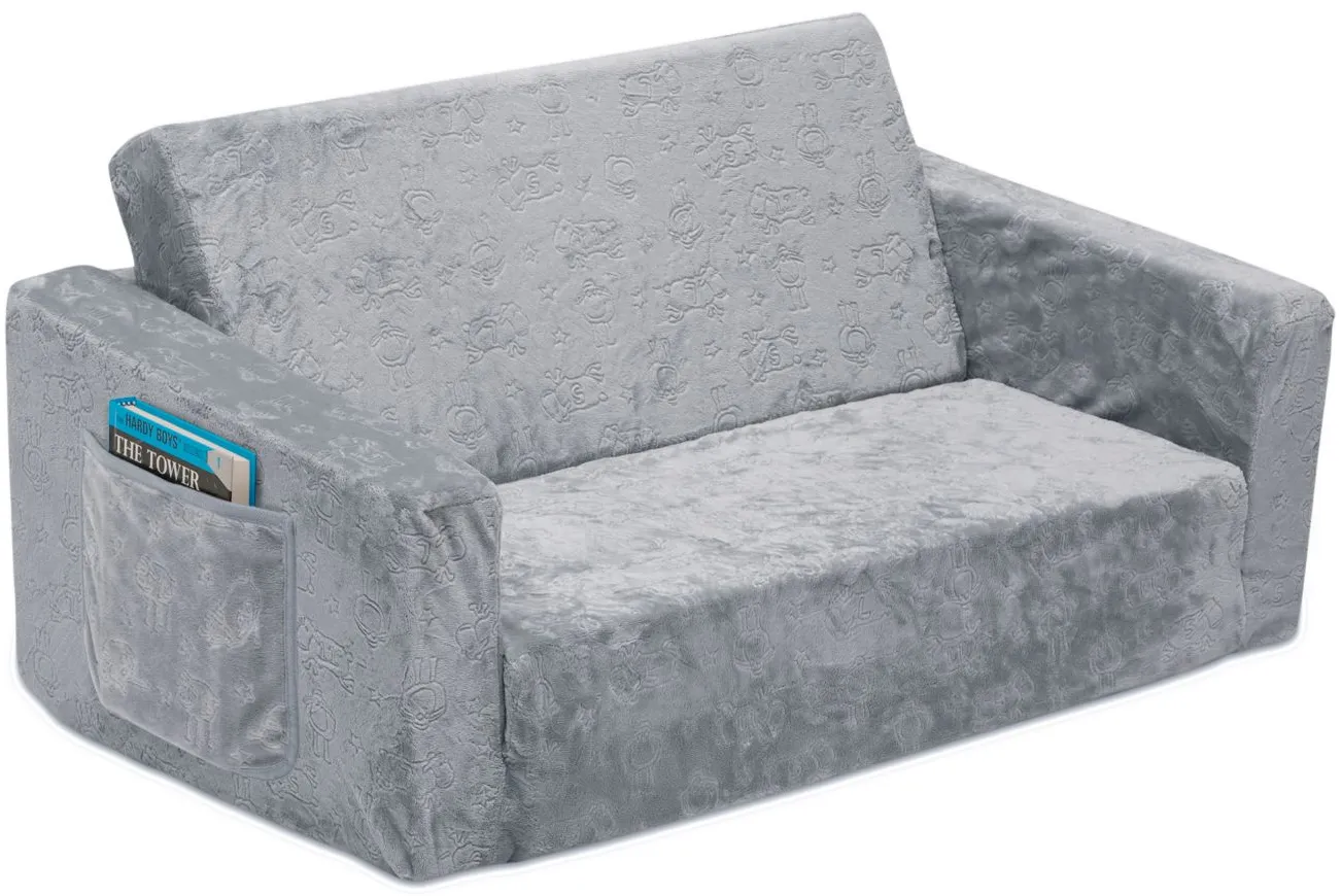 Serta Perfect Sleeper Extra Wide Kids Convertible Sofa to Lounger by Delta Children in Gray by Delta Children