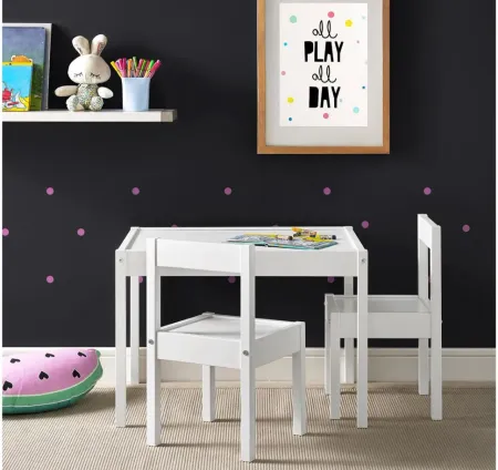 Hunter 3-pc. Kids Table Set in White by DOREL HOME FURNISHINGS