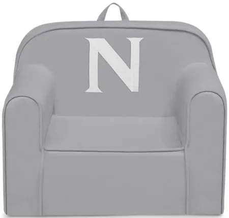 Cozee Monogrammed Chair Letter "N" in Light Gray by Delta Children