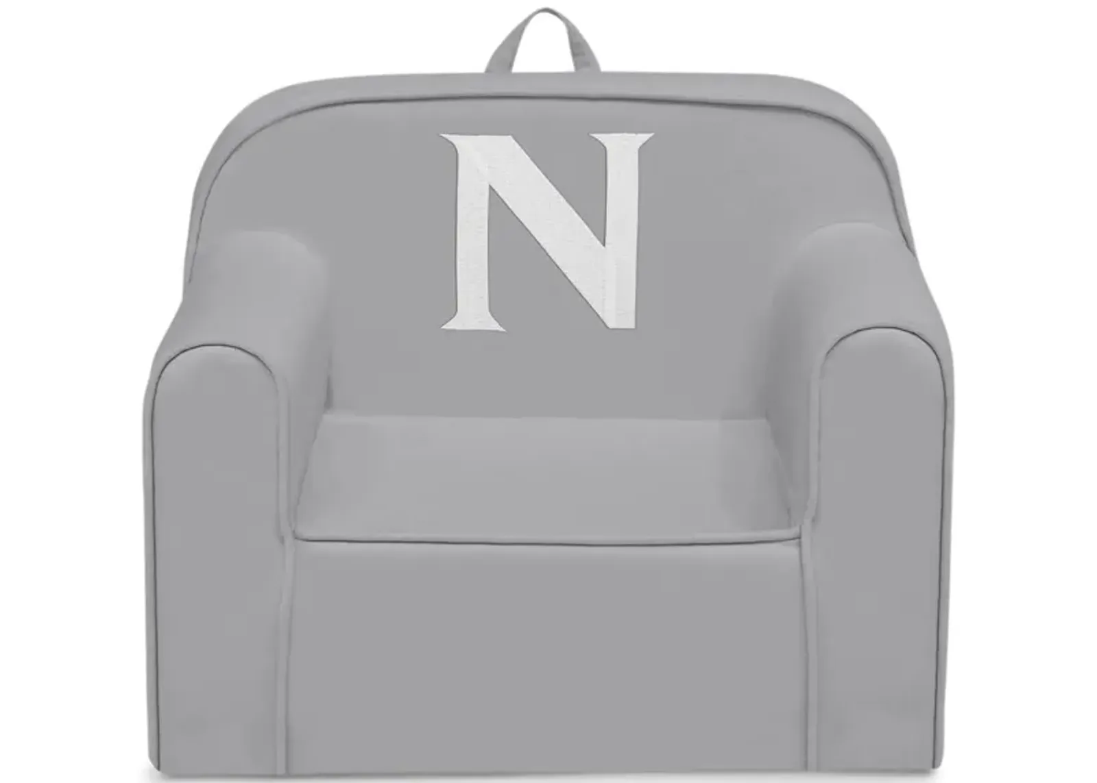 Cozee Monogrammed Chair Letter "N" in Light Gray by Delta Children