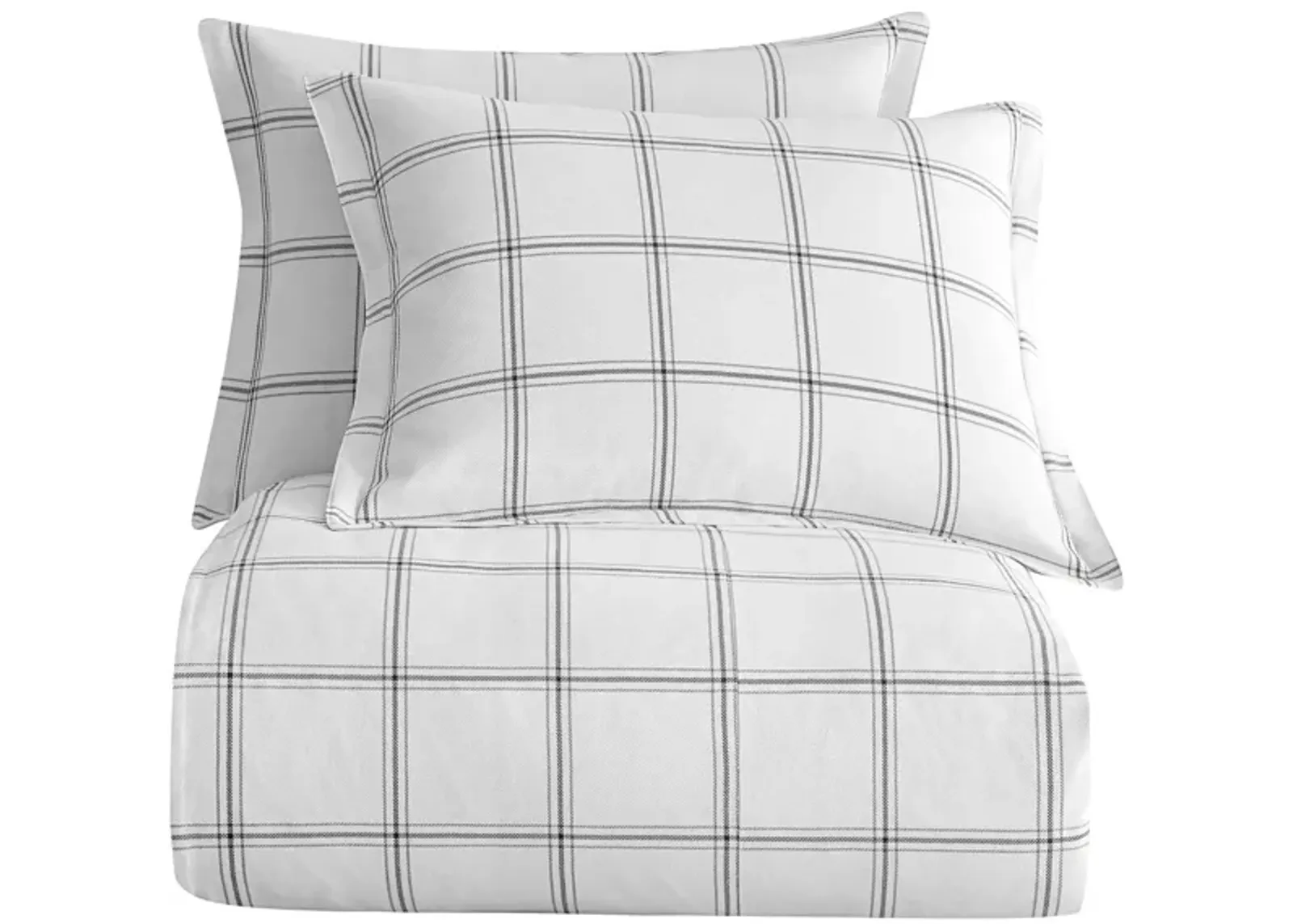 Windowpane Plaid 3-pc. Comforter Set in White by HiEnd Accents