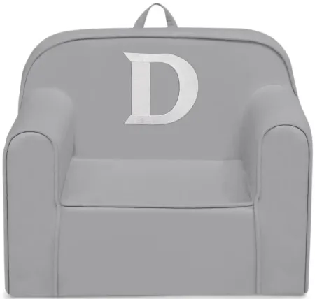 Cozee Monogrammed Chair Letter "D" in Light Gray by Delta Children