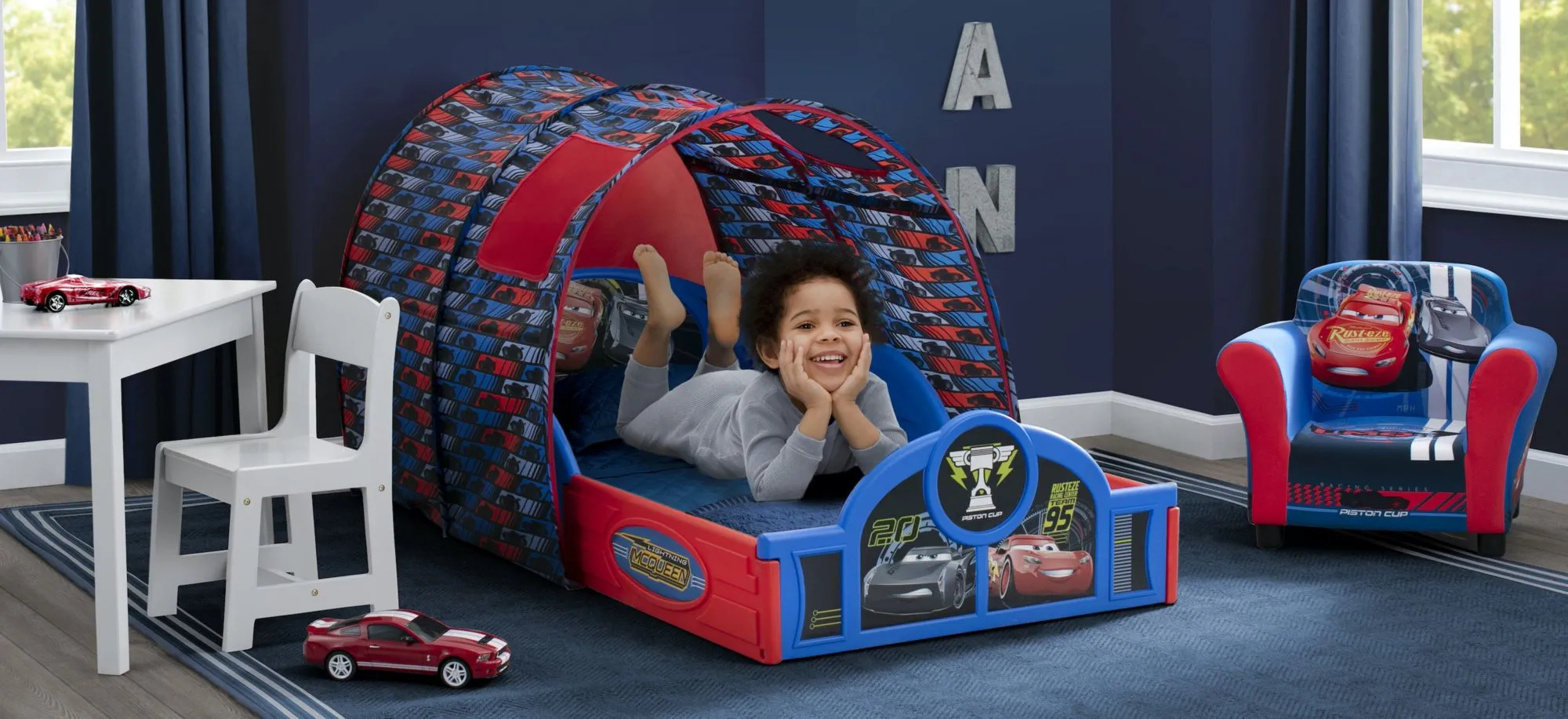 Disney/Pixar Cars Sleep and Play Toddler Bed with Tent by Delta Children