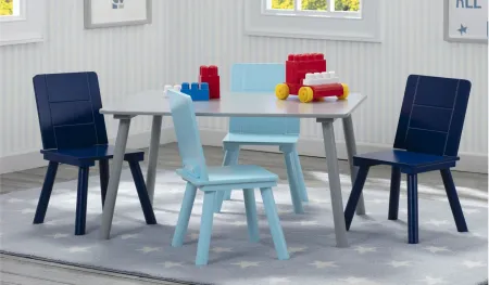 Table and Four Chair Set by Delta Children in Grey/Blue by Delta Children