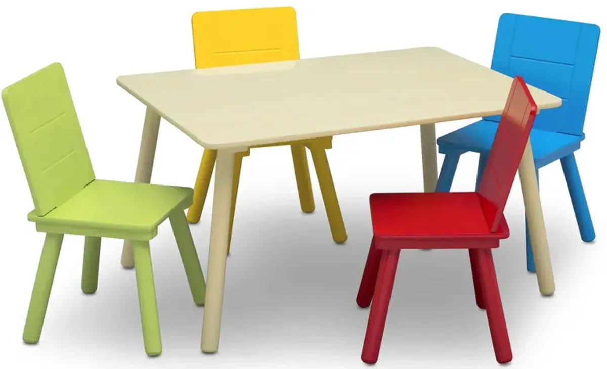 Table and Four Chair Set by Delta Children in Natural/Primary by Delta Children