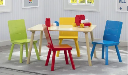 Table and Four Chair Set by Delta Children in Natural/Primary by Delta Children