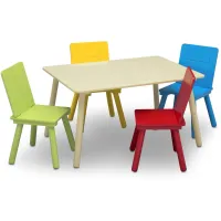 Table and Four Chair Set by Delta Children in Natural/Primary by Delta Children