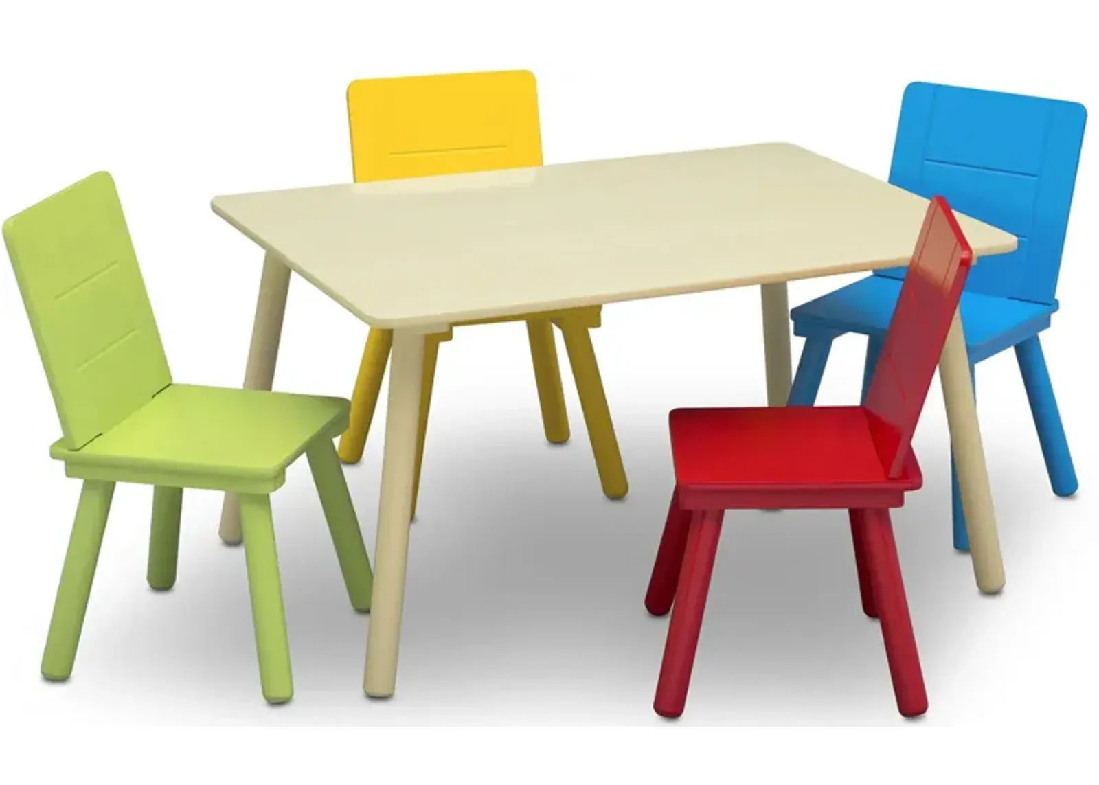 Table and Four Chair Set by Delta Children in Natural/Primary by Delta Children